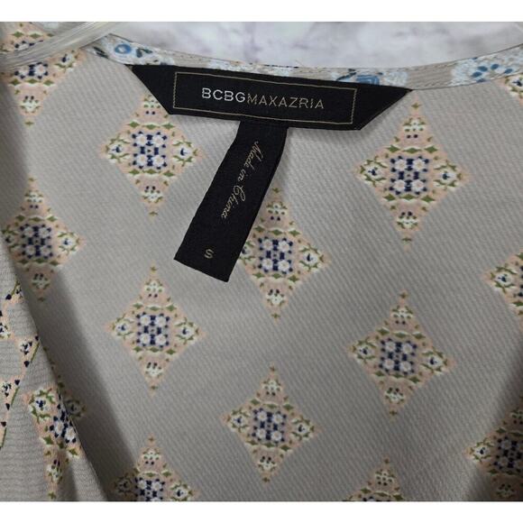 BCBGMAXAZRIA Kyndal high-low maxi dress tapestry long sleeve dress women's small - Picture 7 of 10